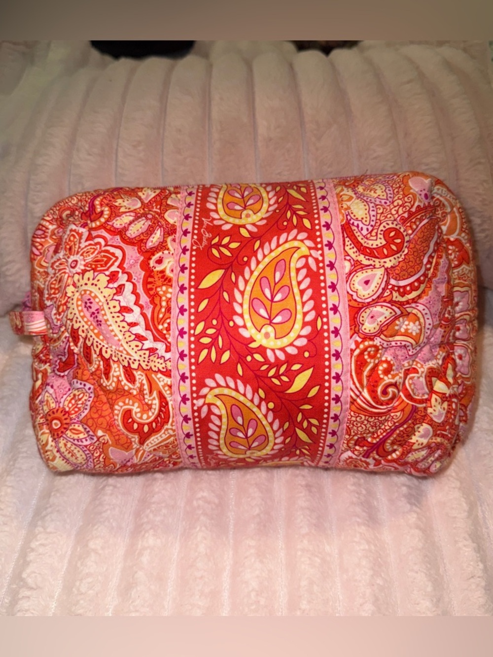 Vintage 2004  Vera Bradley Retired Sherbet Large Cosmetic Bag